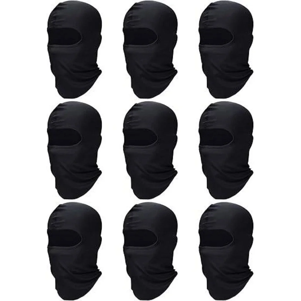 Set of 9 SATINIOR Men's Black Balaclava Full Face Ski Mask Breathable Winter